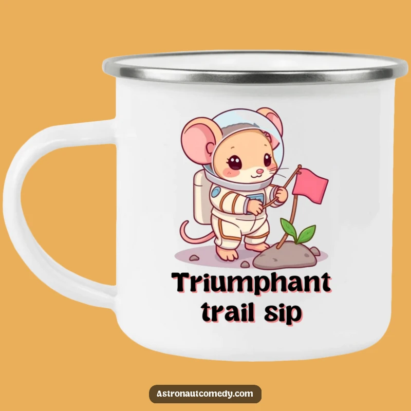 Funny Mouse Astronaut Camping Mug - Adventure Fuel for Pioneers, Novelty Gift!