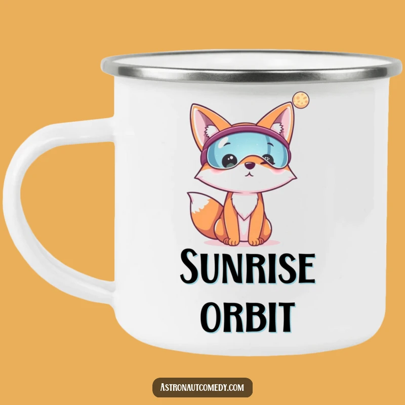 Funny Fox Astronaut Camping Mug - Adventure Fuel for Explorers, Novelty Gift!
