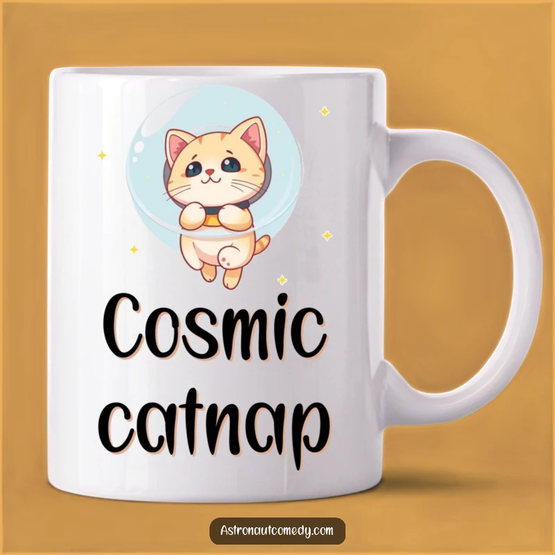 Funny Cat Astronaut Mug - Cosmic Curiosity, Perfect Gift for Feline Space Fans