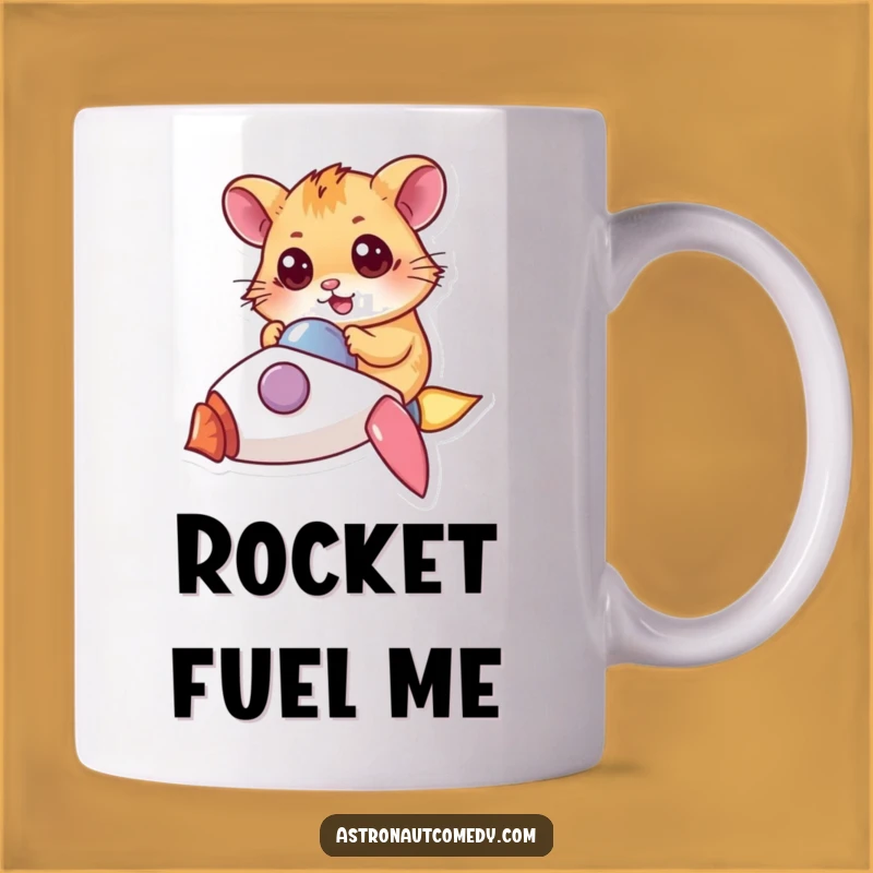 Funny Hamster Rocket Mug - Determined Pilot, Hilarious Space Adventure Gift!
