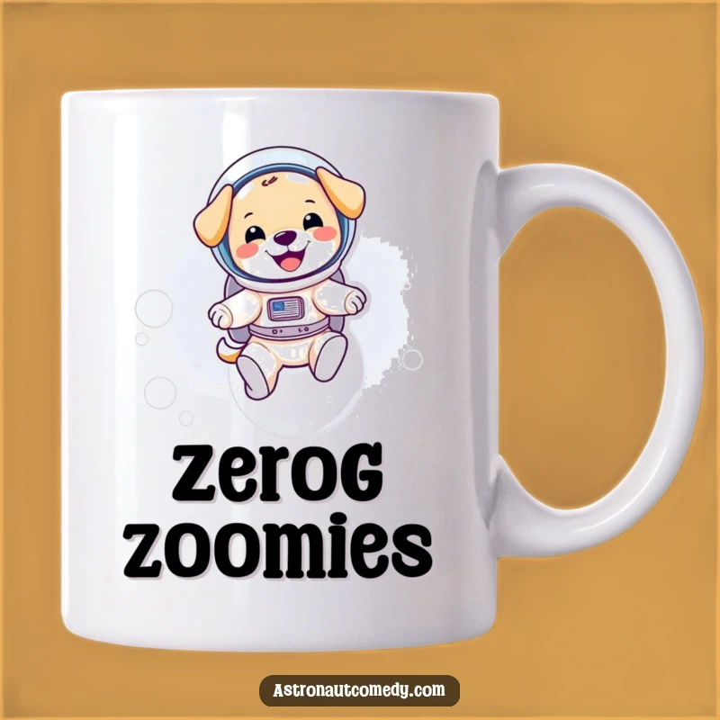 Funny Puppy Astronaut Moon Bounce Mug - Perfect Gift for Dog Lovers and Space Fans