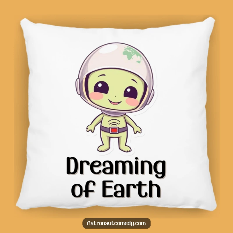 Funny Alien Earth Pillow - Cozy Wonder Cushion for Dreamers