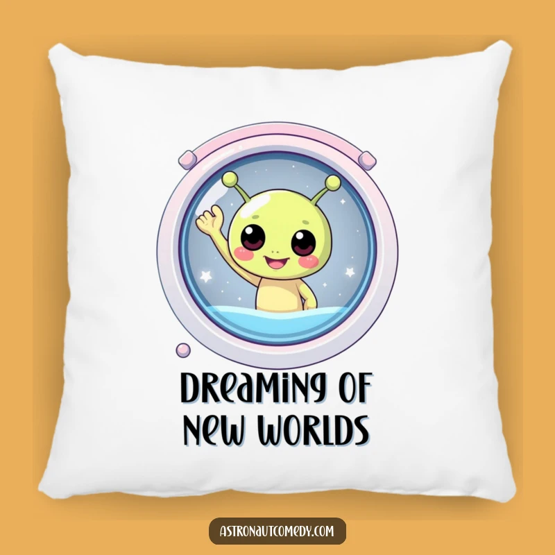 Funny Alien Waving Pillow - Cozy Cosmic Comfort & Happy Decor Gift