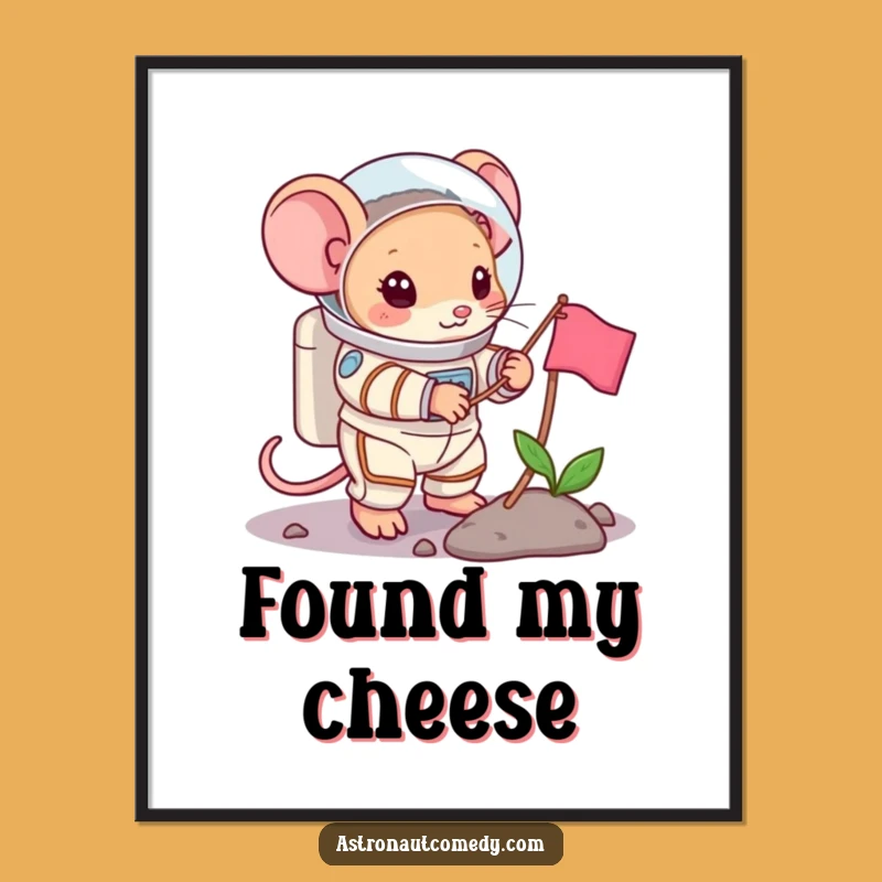 Funny Mouse Astronaut Digital Art - Instant Heroic Art, Printable Space Gift!