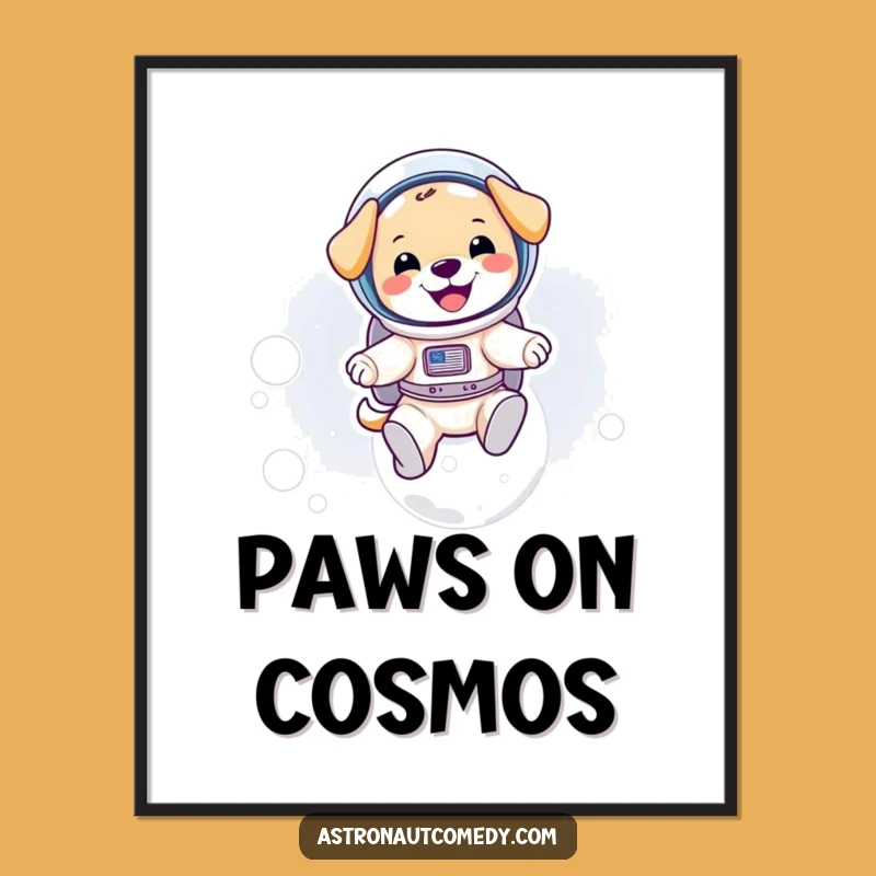 Funny Puppy Astronaut Digital Art - Instant Space Laughs, Printable Gift!