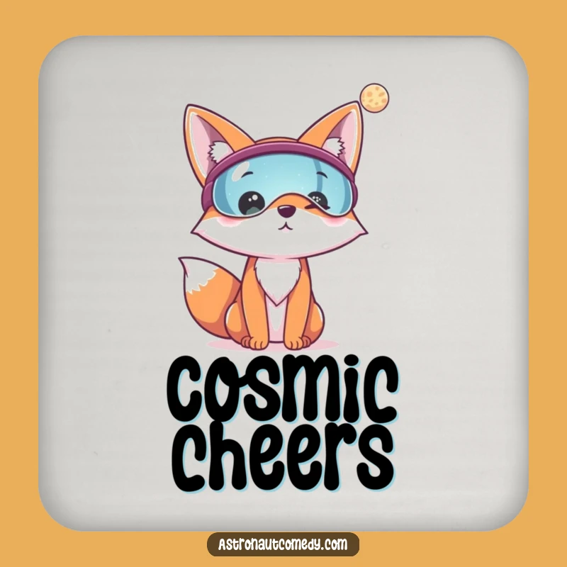Funny Fox Astronaut Coaster Set - Protect Surfaces from Cosmic Dust, Explorer Gift!