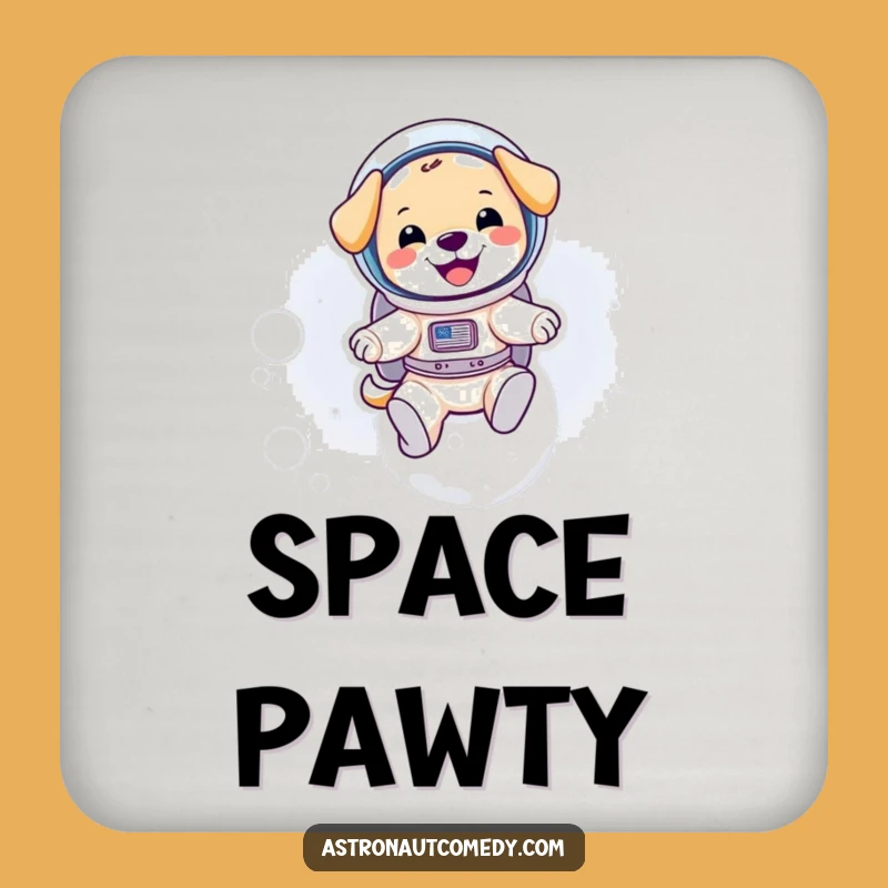 Funny Puppy Astronaut Coaster Set - Protect Surfaces with Space Pups, Gift Pack!