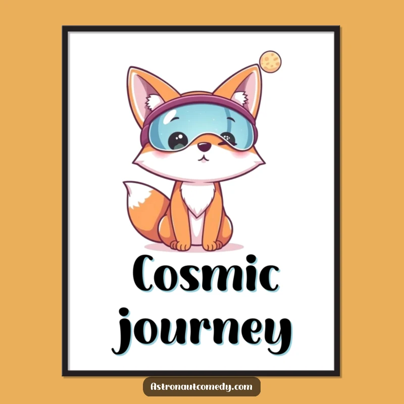 Funny Fox Astronaut Poster - Cheerful Exploration Art, Unique Space Decor Gift!
