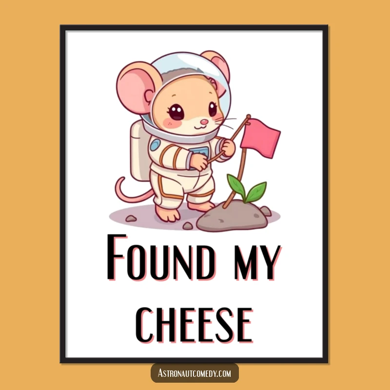 Funny Mouse Astronaut Poster - Heroic Space Art, Unique Pioneer Gift!