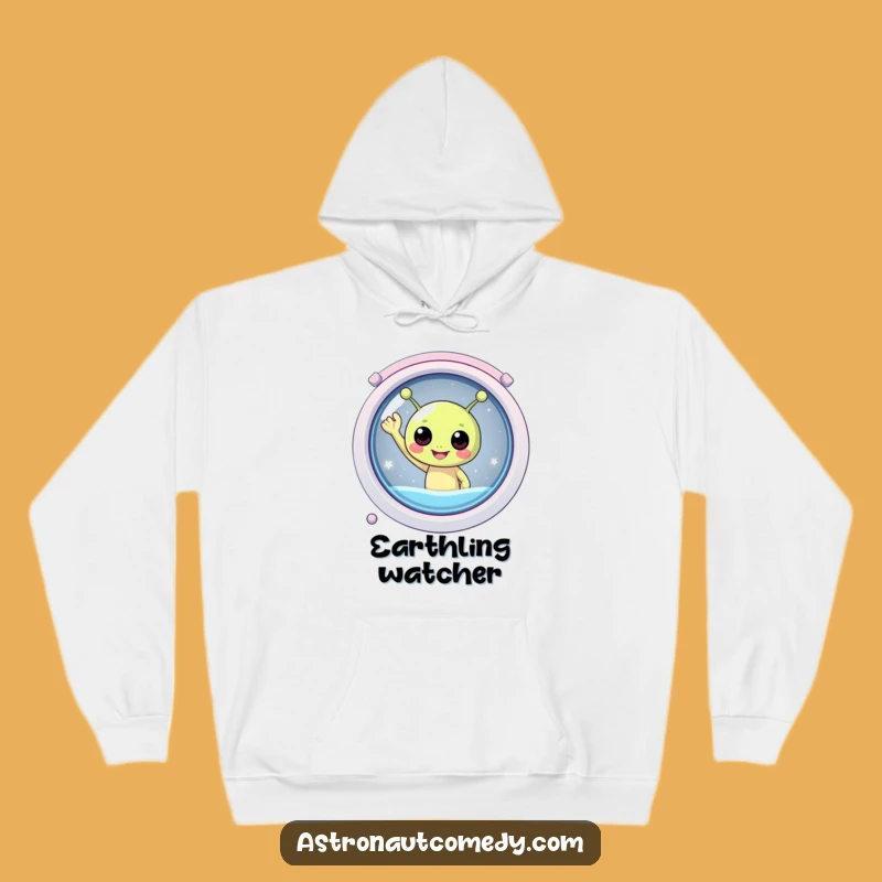 Funny Alien Spaceship Hoodie - Cozy & Cheerful Wave Design for Warmth