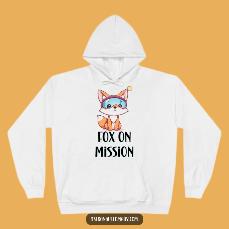 Funny Fox Astronaut Hoodie - Cozy Explorer Gear, Warm Space Gift!
