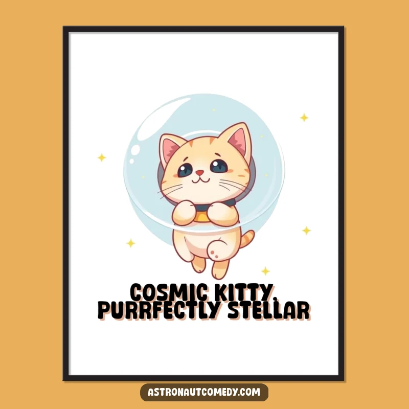 Free Printable Cat Space Art: Funny Downloadable Gift for Celestial Cat Lovers