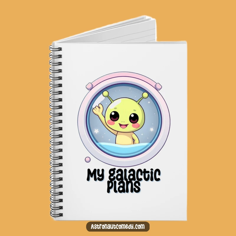 Funny Alien Journal - Happy Waving Space Notebook for Creative Ideas