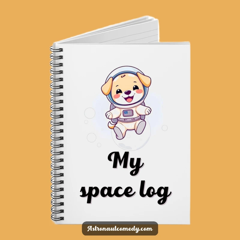 Funny Puppy Astronaut Notebook - Jot Down Ideas, Hilarious Space Journal Gift!