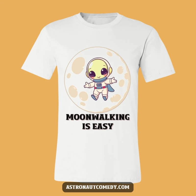 Funny Alien Moon Bouncer T-Shirt - Cheerful Astronaut Tee for Space Lovers