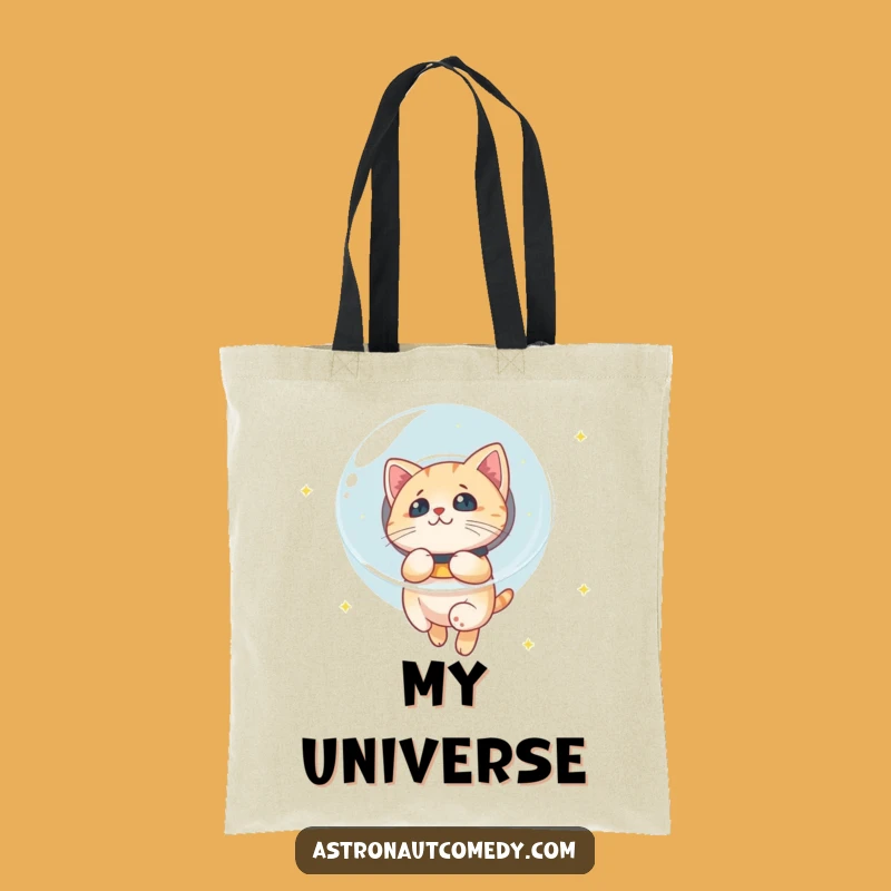 Funny Cat Astronaut Tote Bag - Carry Your Universe, Whimsical Space Gift!