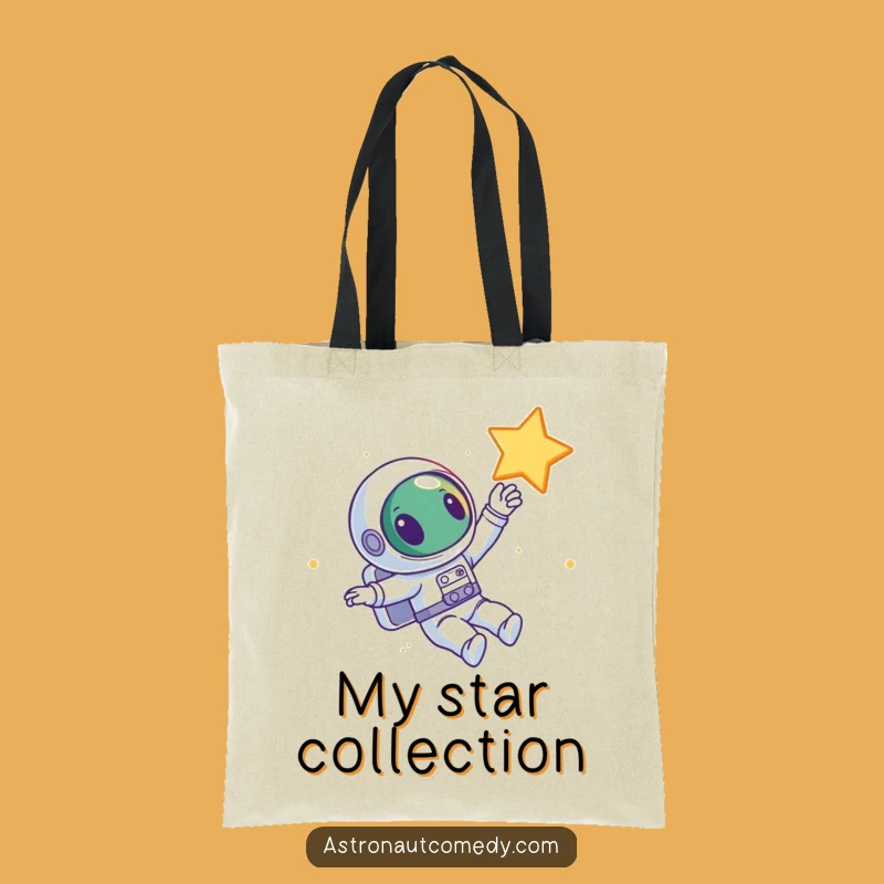 Funny Curious Alien Tote Bag - Whimsical Star Reacher Carry-All
